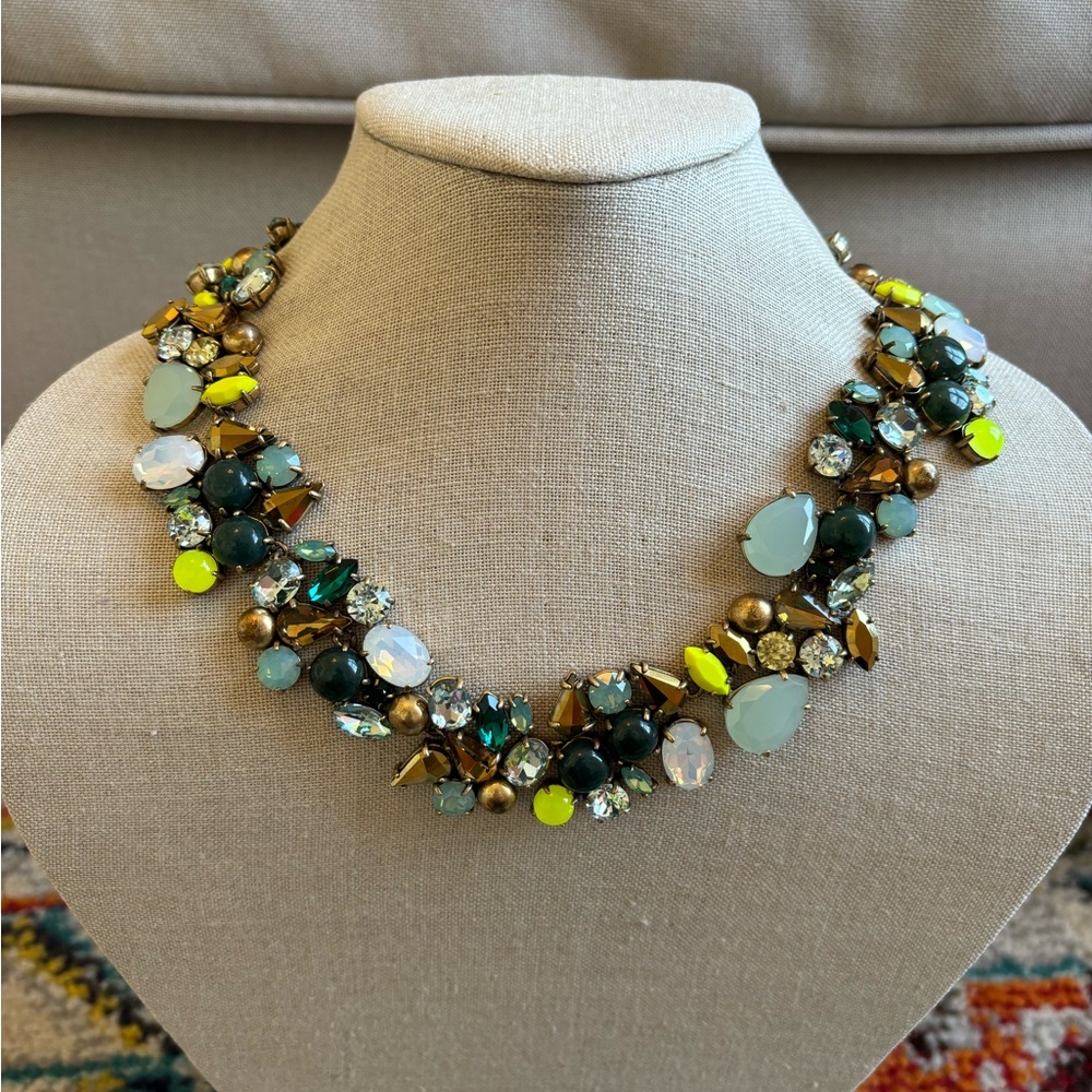 J.Crew Green Wreath Necklace